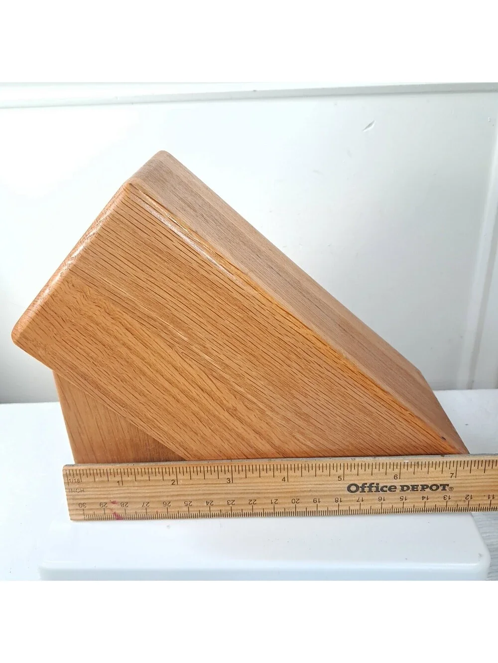 Vintage Cutco 5 Slot Knife Block Holder Wooden Wood Honey Oak knives